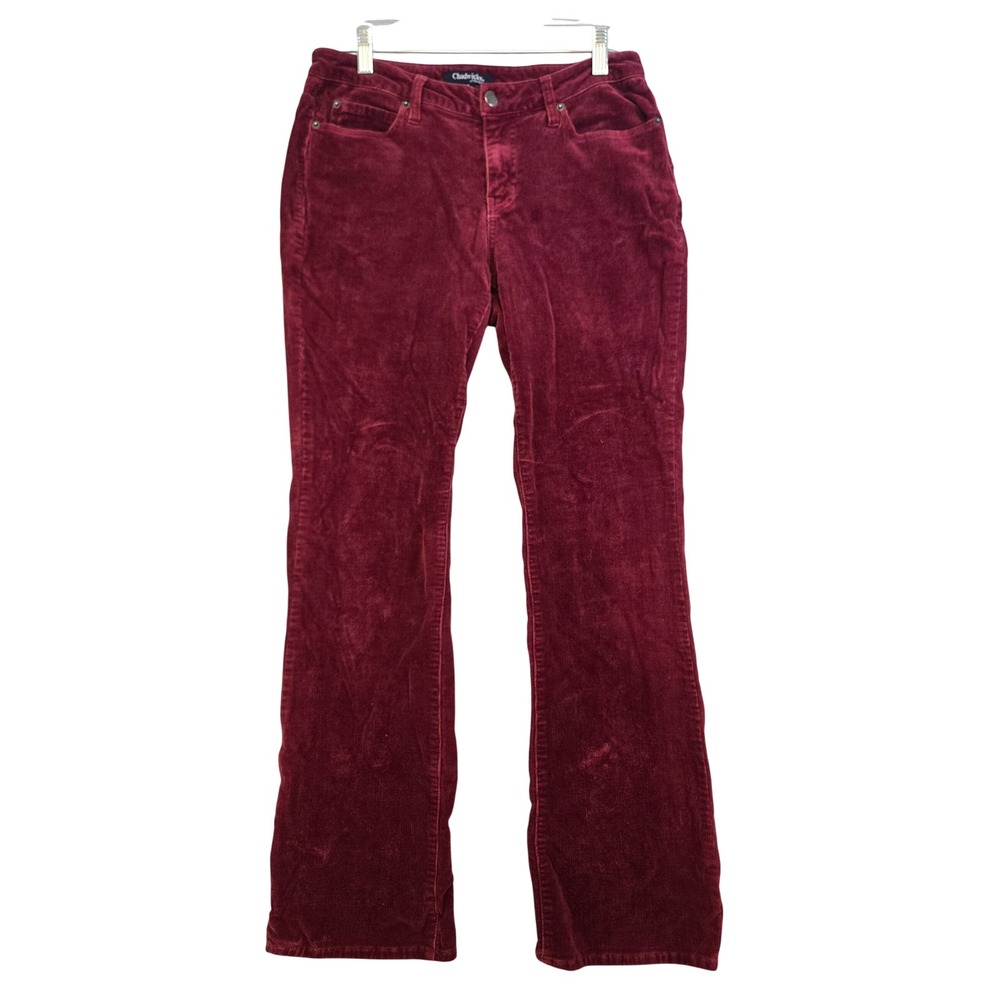 Chadwicks of Boston Womens 6 Burgundy Corduroy Pants Mid Rise Preppy Fall